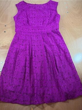 SD Collection Vibrant purple Lace Midi Dress